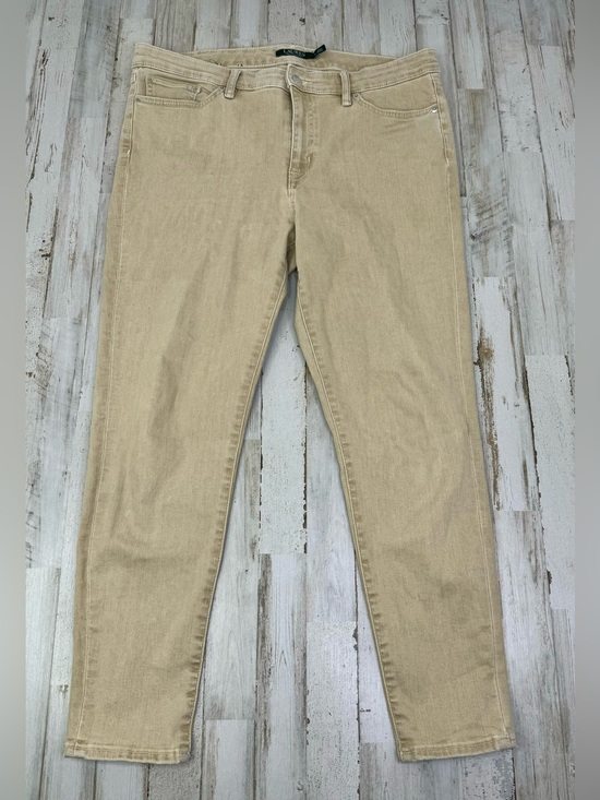 Lauren Ralph Lauren Denim - LRL Lauren Jeans Co Ralph Lauren 14 (36x27) Premier Skinny Ankle Jeans Tan